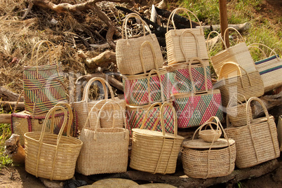 Close-up of Cane Baskets for Sale