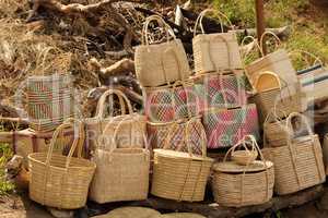 Close-up of Cane Baskets for Sale