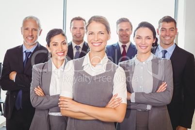 Team of businesspeople posing together