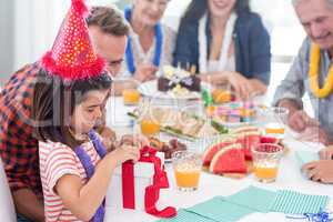 Happy family celebrating a birthday