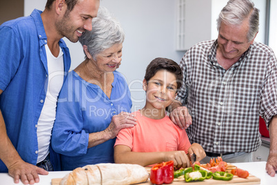 Happy family in the kitchen