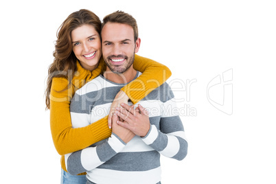 Happy young couple embracing