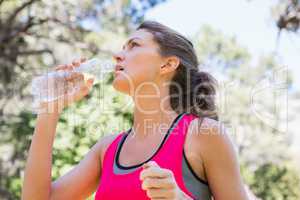 Young fit woman drinking water