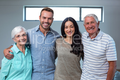 Young couple with their grandparents