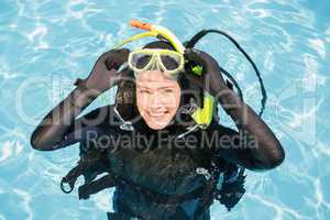 Young woman on scuba training