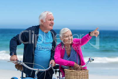 Mature couple with bicycles