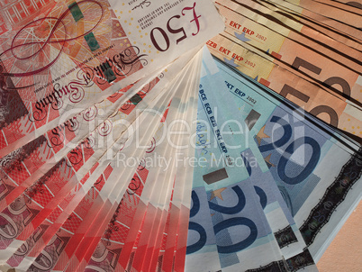 Euro and Pounds notes