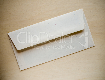 Letter envelope on wood table