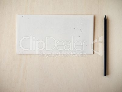 Letter envelope with pencil