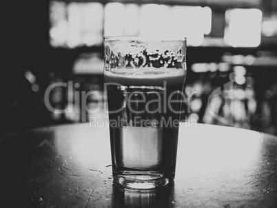 Pint of beer fade to black