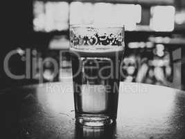 Pint of beer fade to black