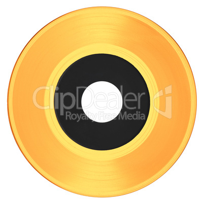 Gold record with white label