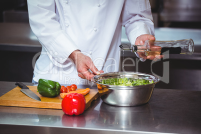 Chef preparing a salad