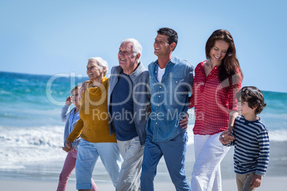 Happy family walking together