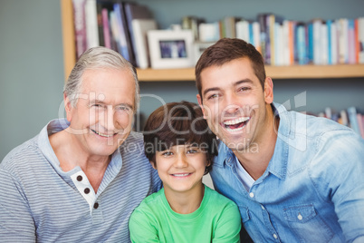 Portrait of happy multi genration family