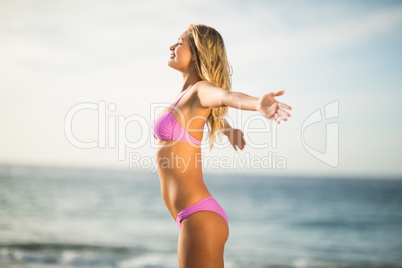 Beautiful woman relaxing on the beach