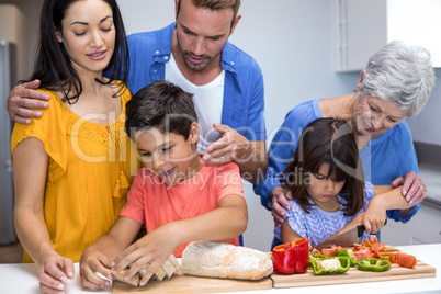 Happy family in the kitchen