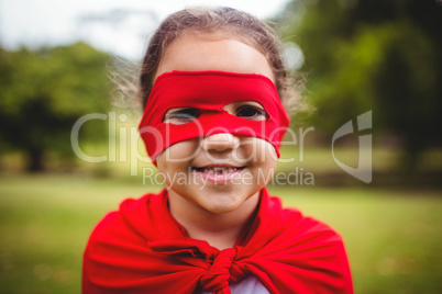 Portrait of girl in superhero costume