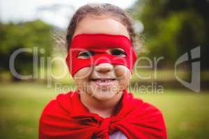 Portrait of girl in superhero costume