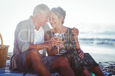 Senior couple having a picnic