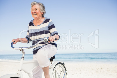 Senior woman on a bike