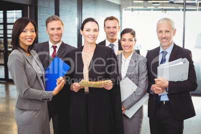 Lawyer standing together with businesspeople