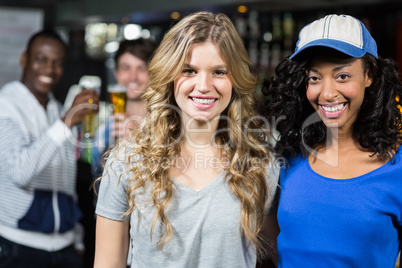 Portrait of smiling friends together