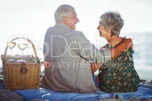 Senior couple having a picnic