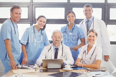 Portrait of medical team in conference room