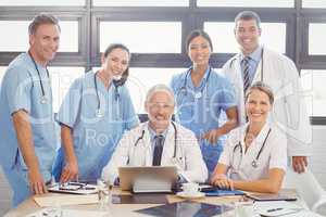 Portrait of medical team in conference room