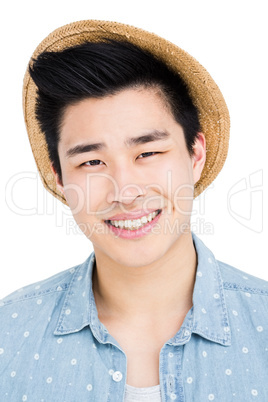 Young man smiling at camera