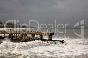 Stormy Weather and Waves at Concrete Jetty