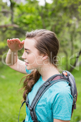 Woman observing something