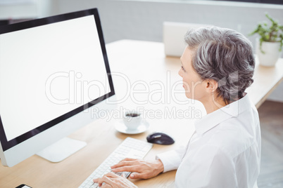 Businesswoman using computer