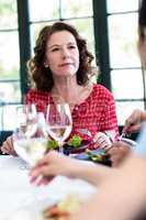 Woman having lunch with her friends