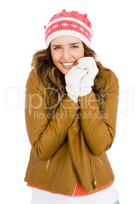 Beautiful young woman shivering