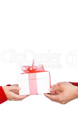 Close-up of hands holding gift