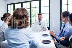 Businessman talking in a business meeting