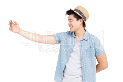 Young man clicking a selfie