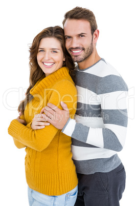 Happy young couple embracing