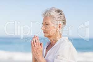 Senior woman doing yoga