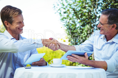 Two businessmen having a handshake