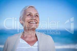 Senior woman smiling and looking away