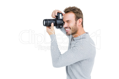 Man photographing with camera