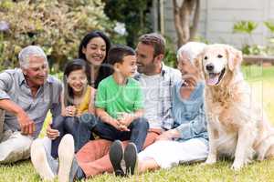 Happy family in a park