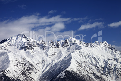 Winter mountains at sunny day
