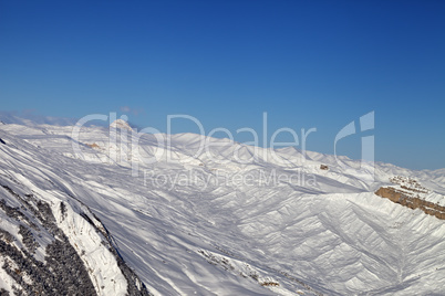 Winter snowy mountains at nice sun day