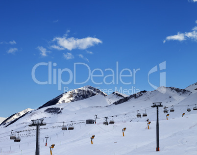 Ski resort at evening