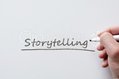 Storytelling written on whiteboard