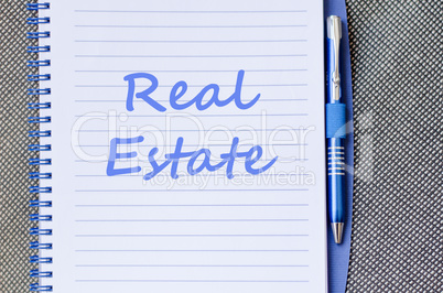 Real estate write on notebook